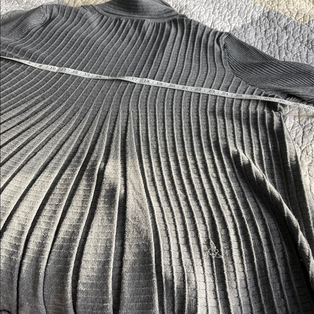Lane Bryant Gray Ribbed Open Front Sweater - Picture 12 of 12